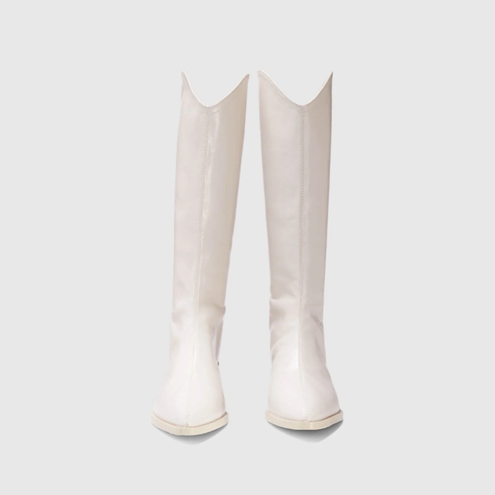 Pull On Cutout Chunky Heel Knee High Boots - Image 3