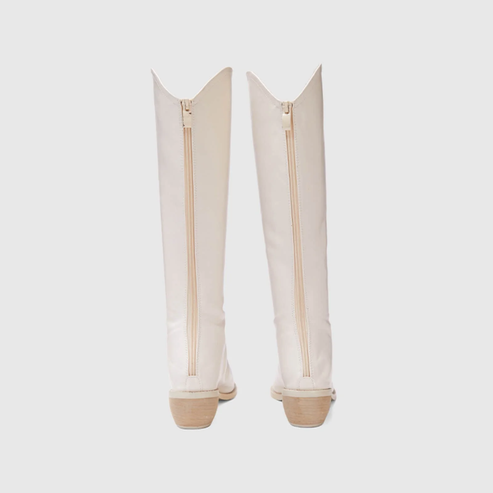Pull On Cutout Chunky Heel Knee High Boots - Image 5