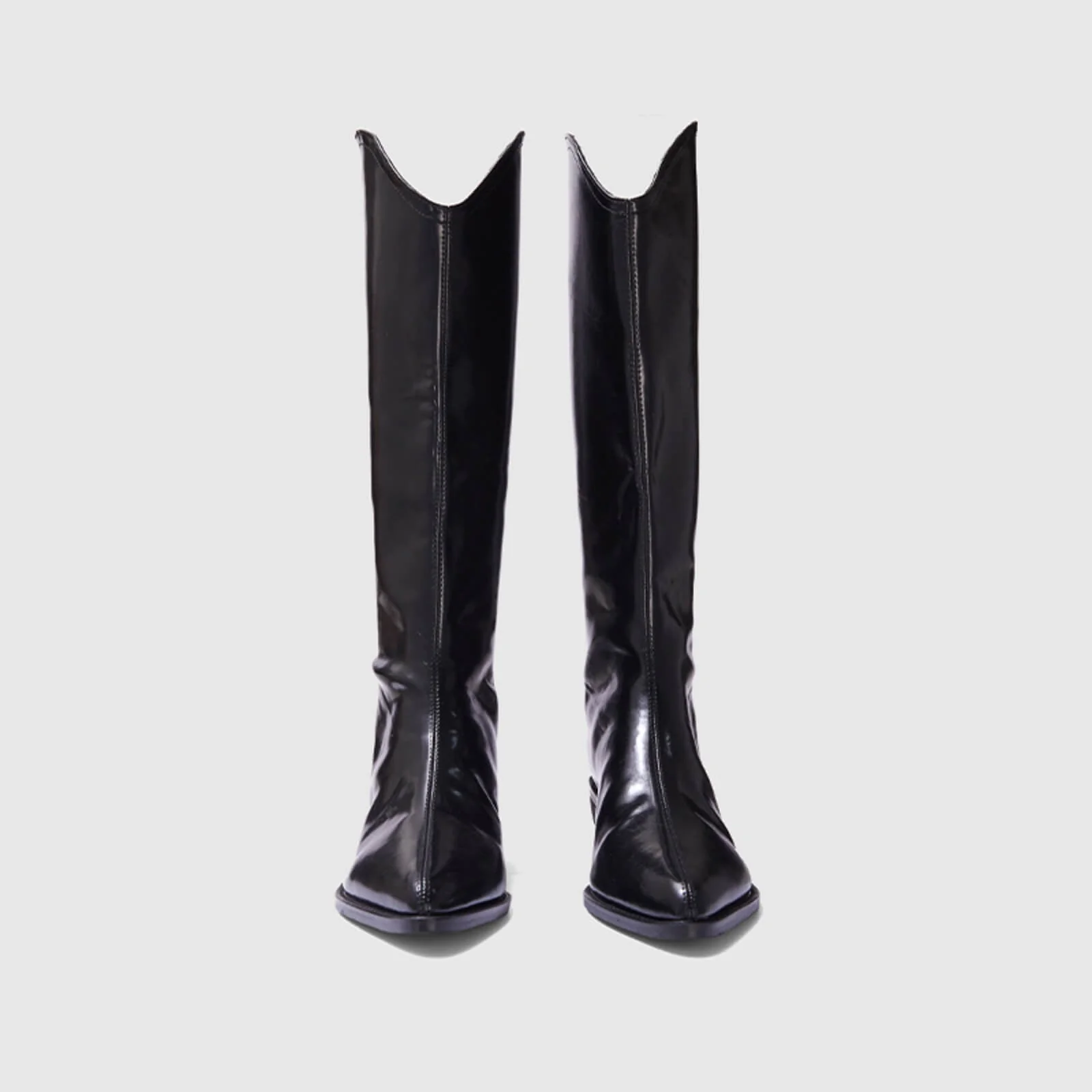 Pull On Cutout Chunky Heel Knee High Boots - Image 8