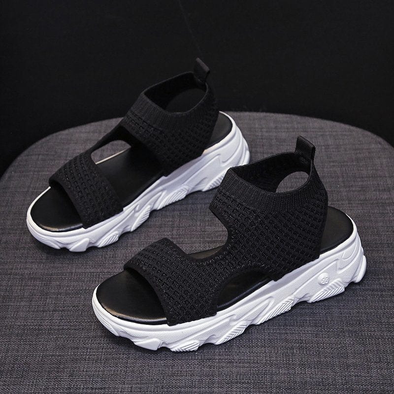 Knit Sports Platform Sandals - Image 3