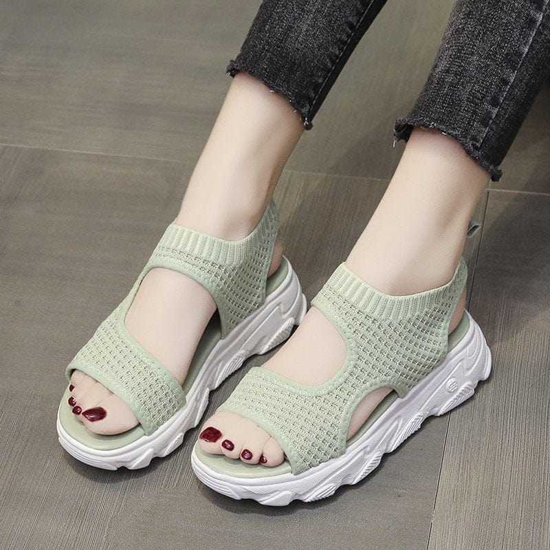 Knit Sports Platform Sandals - Image 4