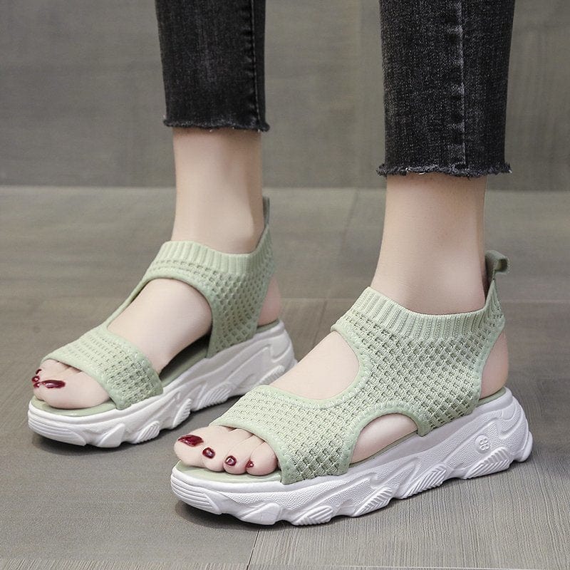 Knit Sports Platform Sandals - Image 5