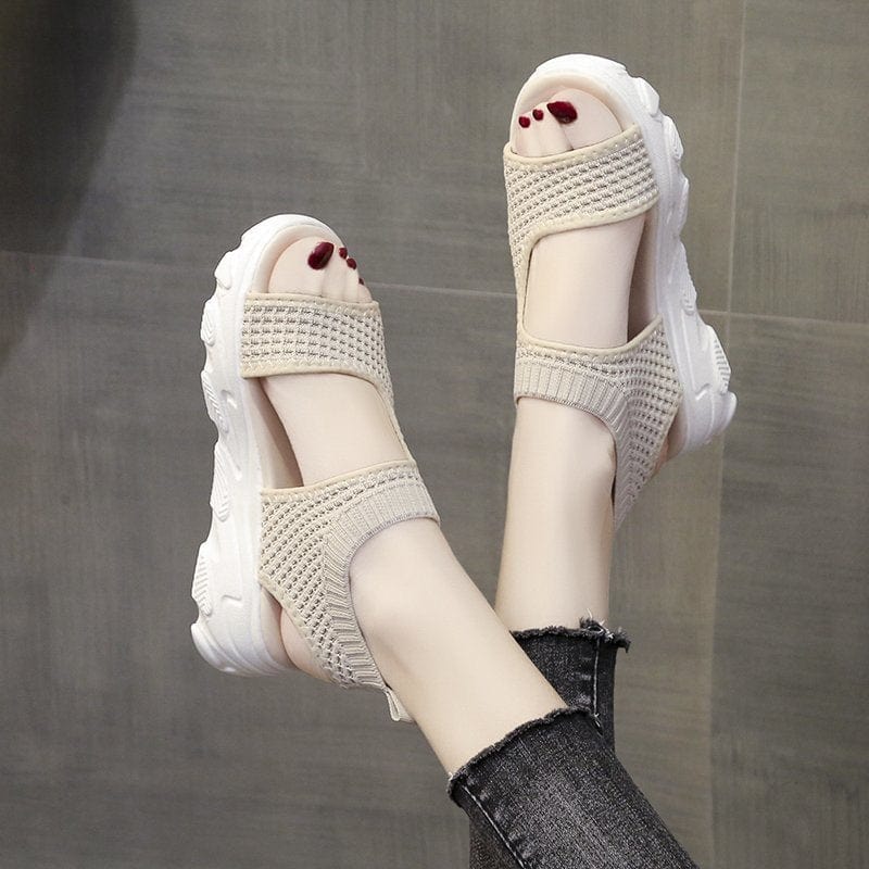 Knit Sports Platform Sandals - Image 7