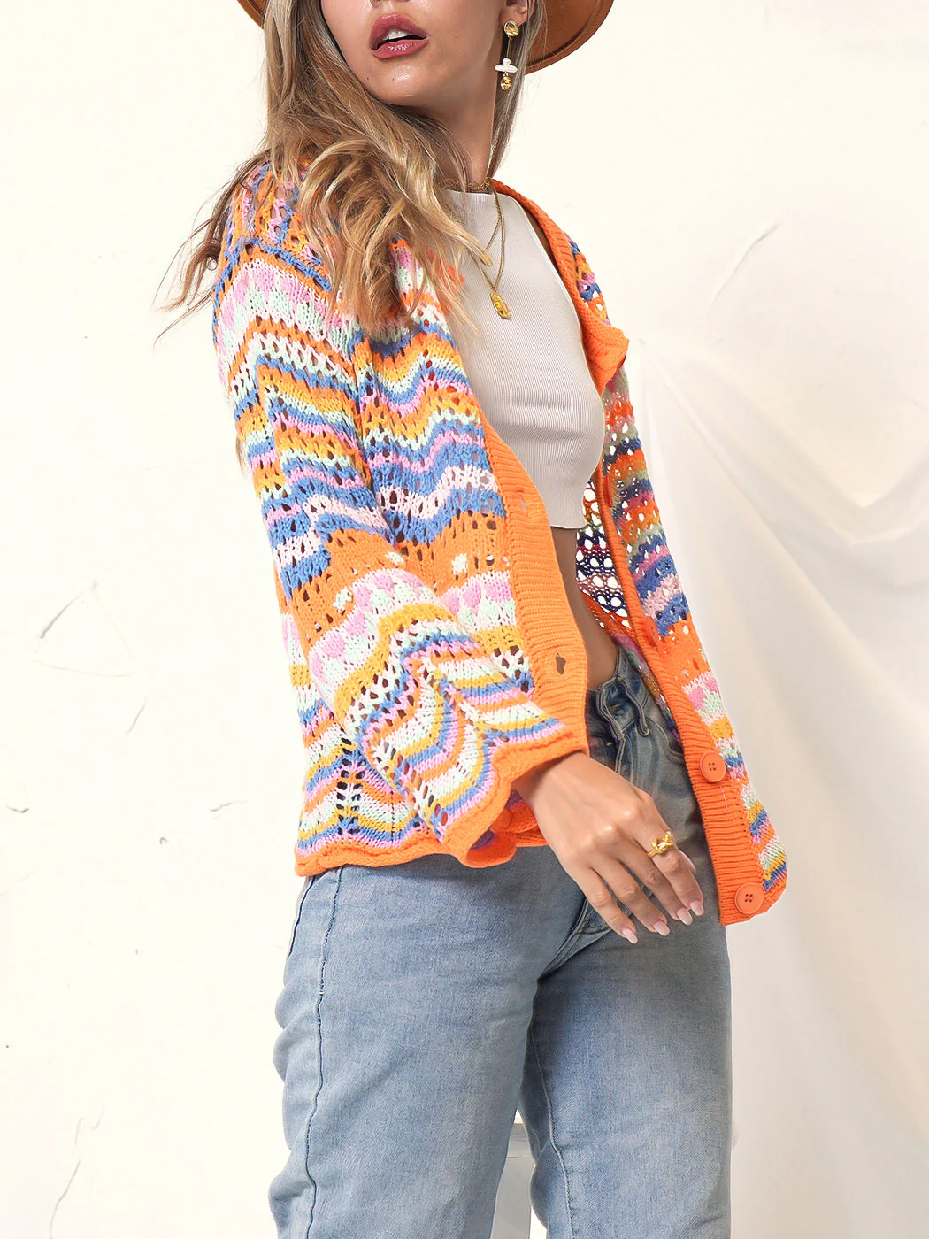 Knitted Boho Cardigan Sweater - Image 4