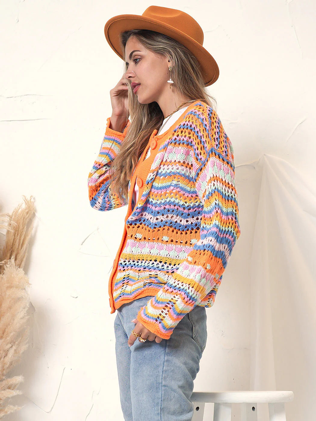 Knitted Boho Cardigan Sweater - Image 5