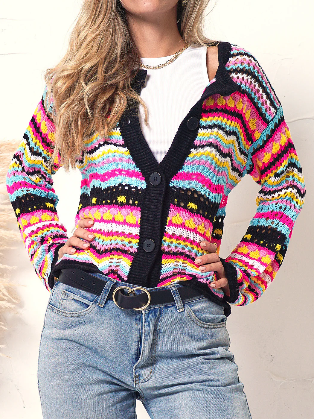 Knitted Boho Cardigan Sweater - Image 7