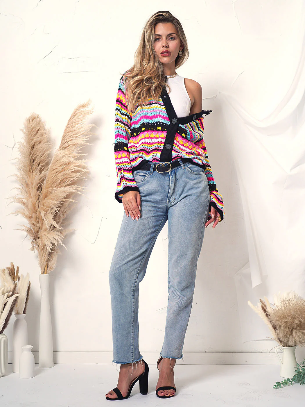 Knitted Boho Cardigan Sweater - Image 9