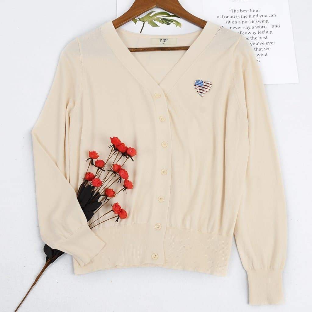 Knitted Cardigan Loose Casual Button Blouse