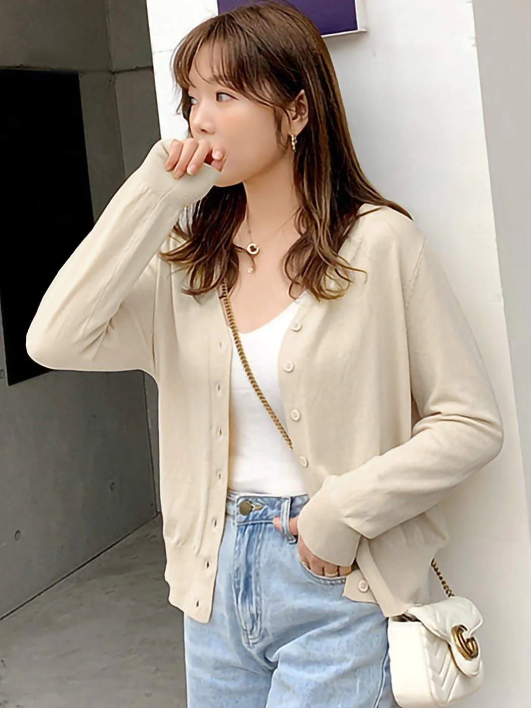Knitted Cardigan Loose Casual Button Blouse - Image 3