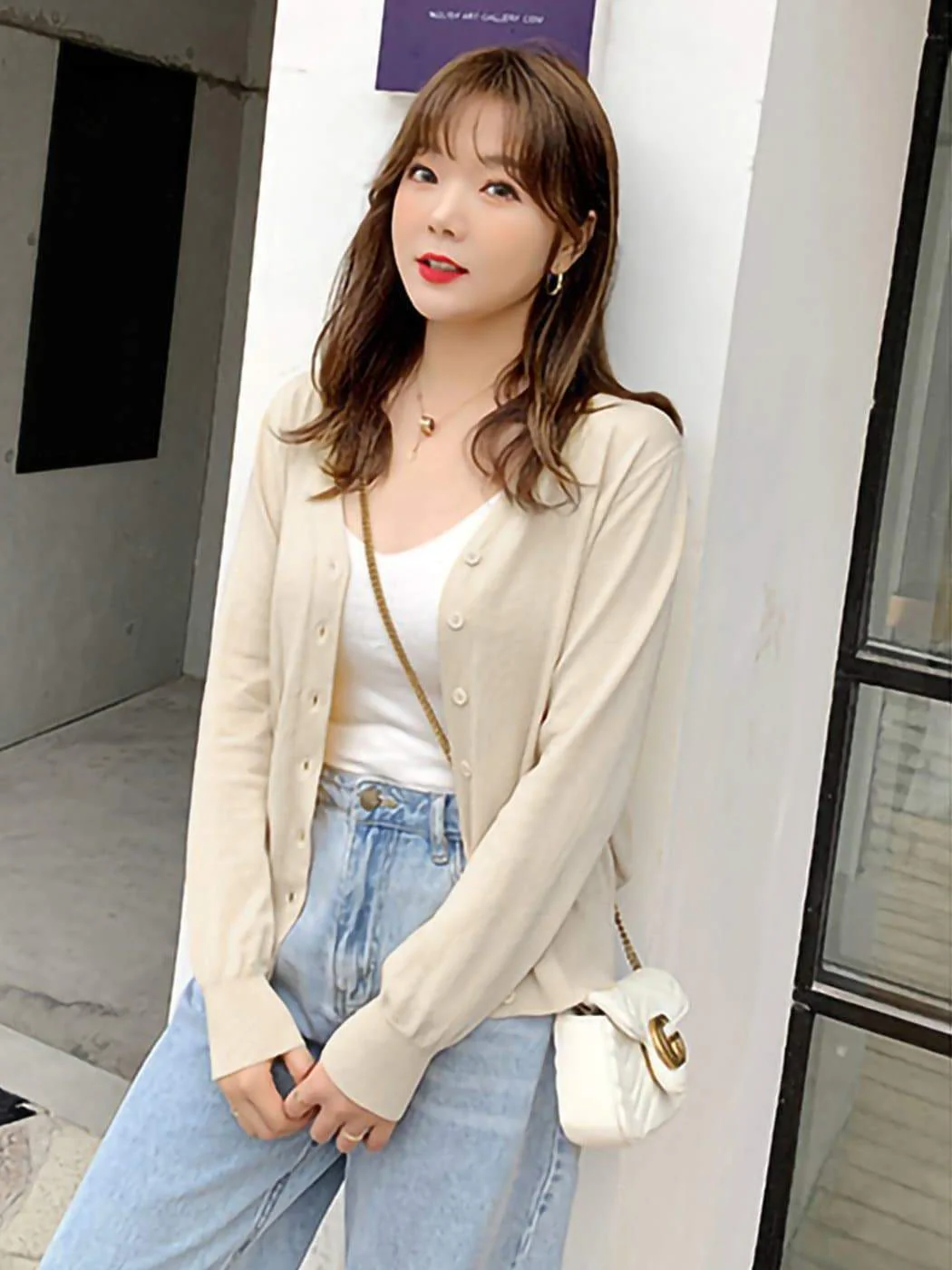 Knitted Cardigan Loose Casual Button Blouse - Image 4