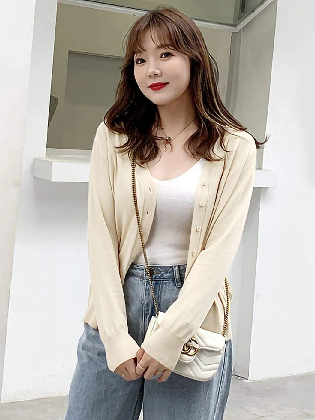Knitted Cardigan Loose Casual Button Blouse - Image 6