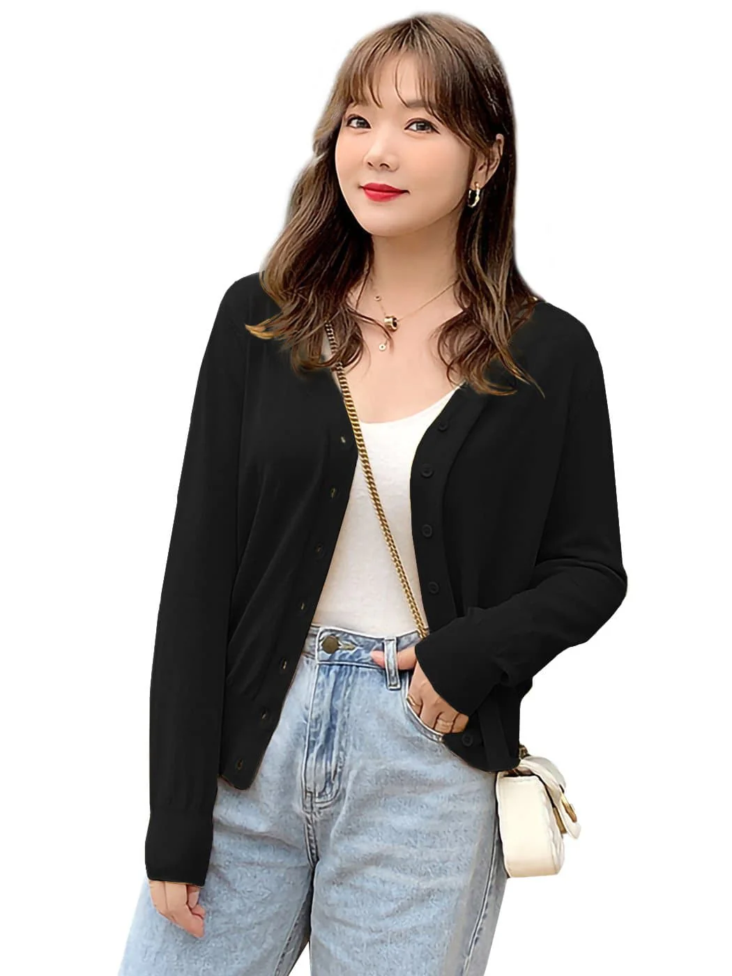 Knitted Cardigan Loose Casual Button Blouse - Image 7