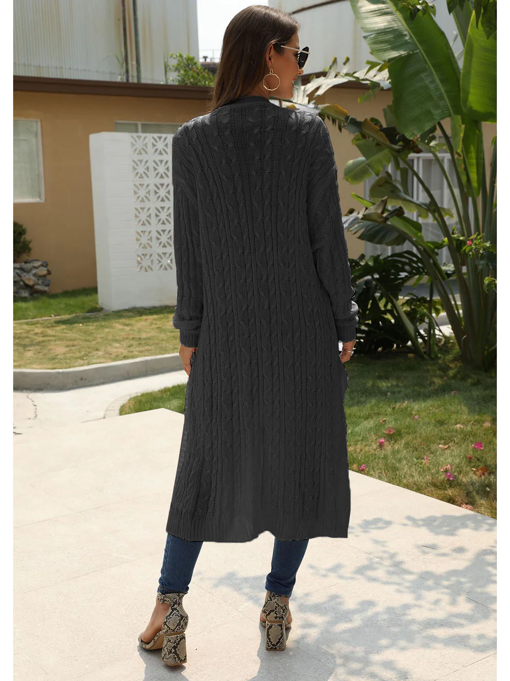 Knitted Long Sleeve Cardigan Sweater - Image 15