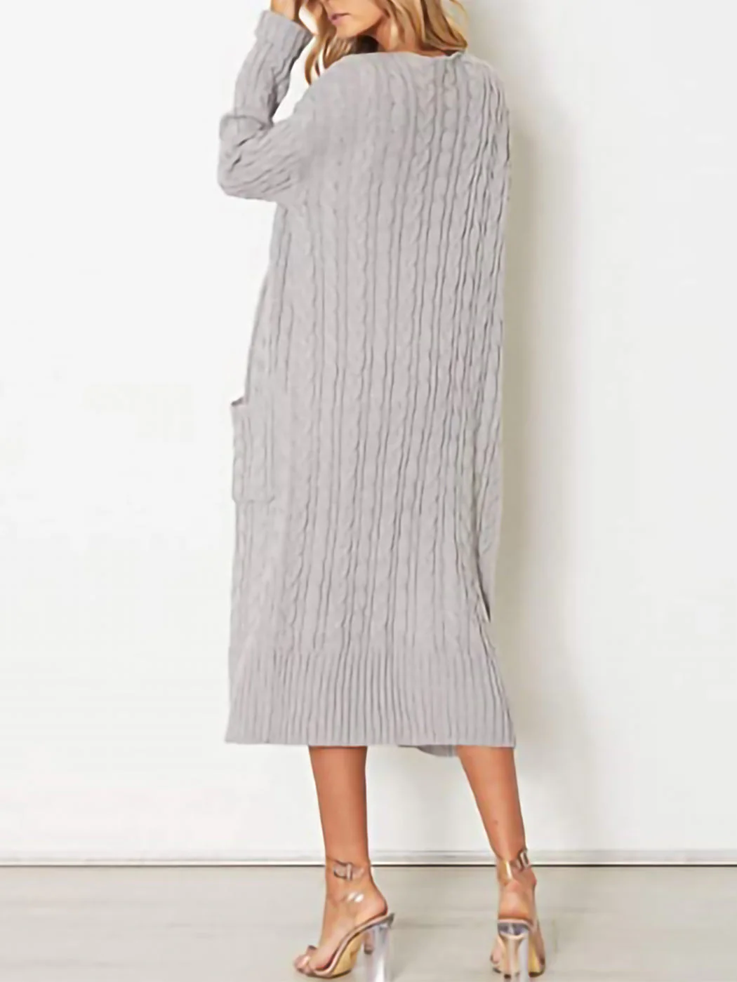 Knitted Long Sleeve Cardigan Sweater - Image 25