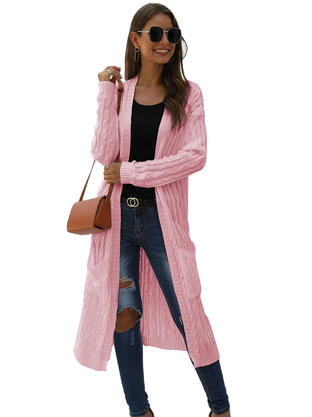 Knitted Long Sleeve Cardigan Sweater - Image 26