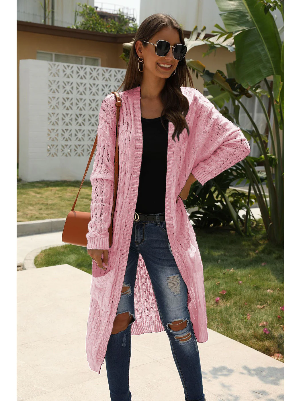 Knitted Long Sleeve Cardigan Sweater - Image 28