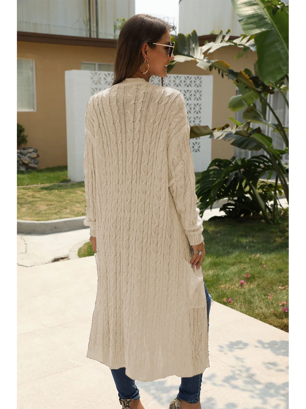 Knitted Long Sleeve Cardigan Sweater - Image 3