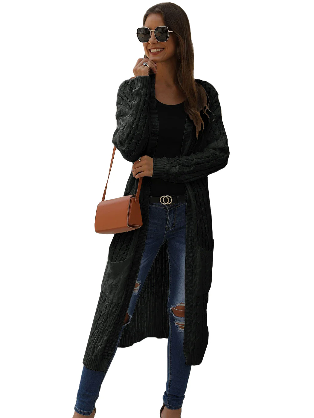 Knitted Long Sleeve Cardigan Sweater - Image 8