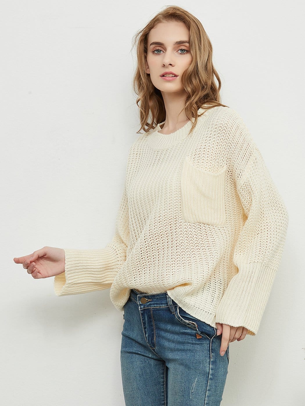 Knitted Turtleneck Sweater With Batwing Sleeves - Image 10