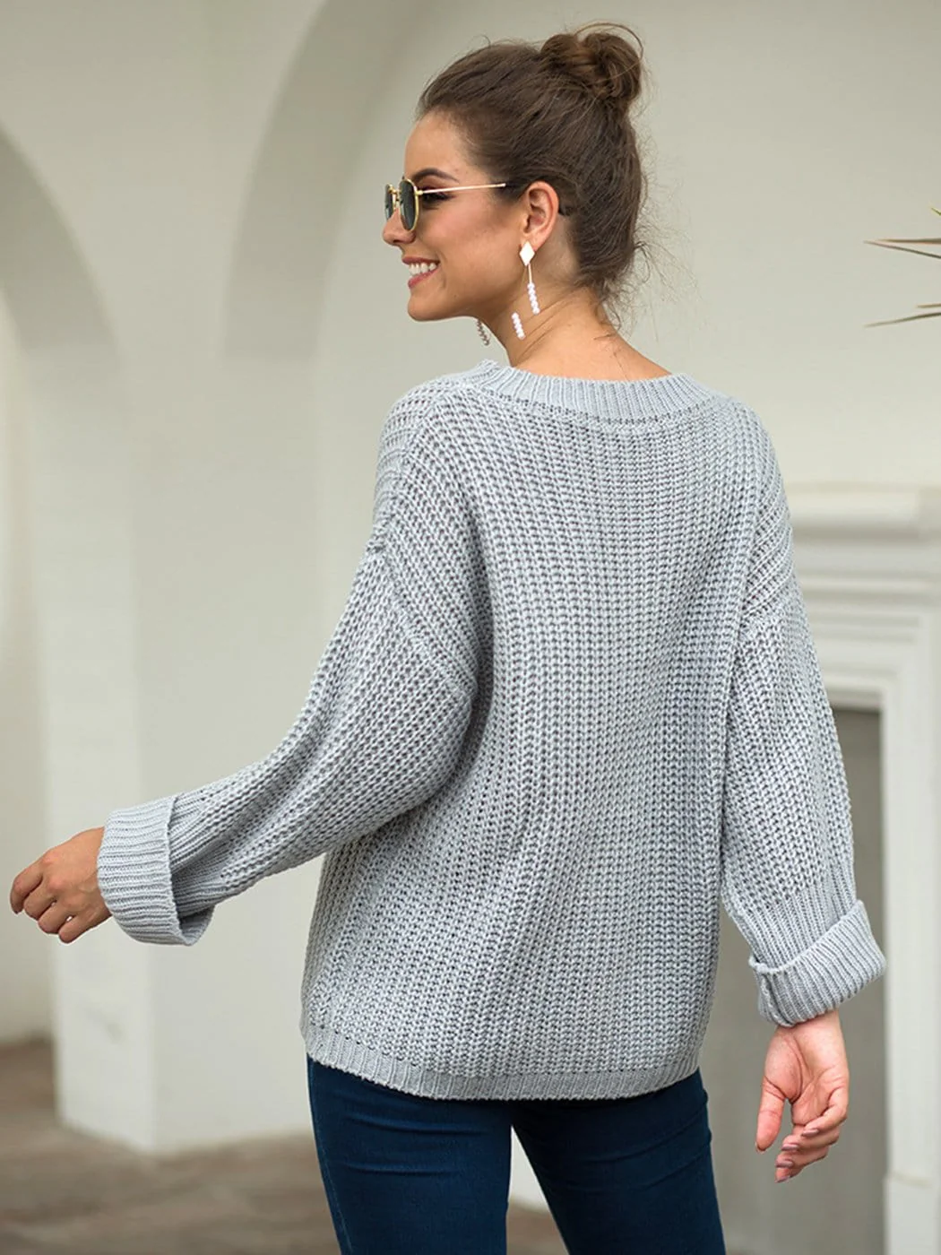 Knitted Turtleneck Sweater With Batwing Sleeves - Image 8