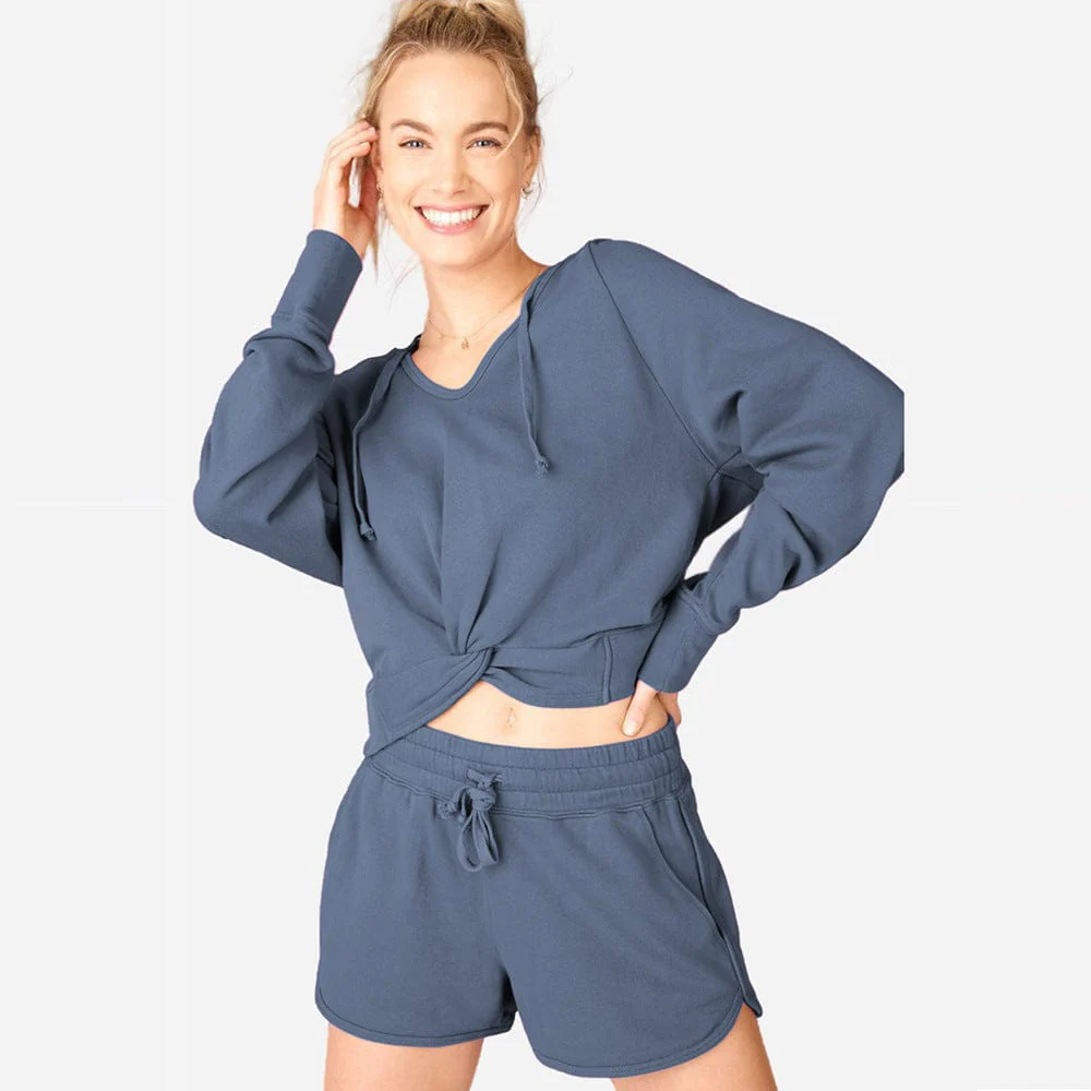 Knot Twist Front Cropped Hoodie - Image 3