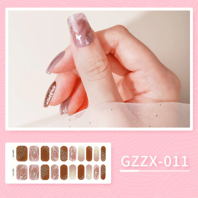 Korean Gel Nail Sticker Waterproof Icy Butterfly Bronzing UV Phototherapy Light Nail Sticker - Image 5
