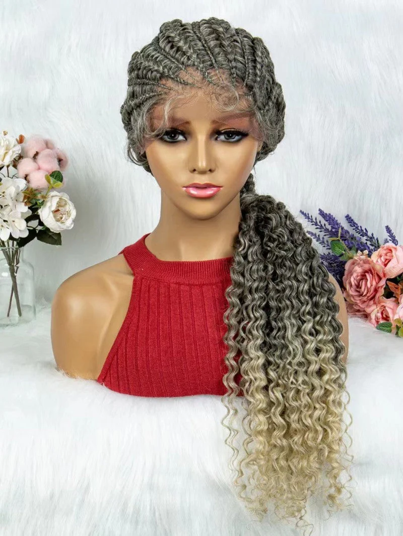 Lace Braided Hand-woven African Wig - Image 7