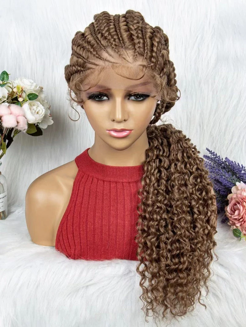 Lace Braided Hand-woven African Wig - Image 8