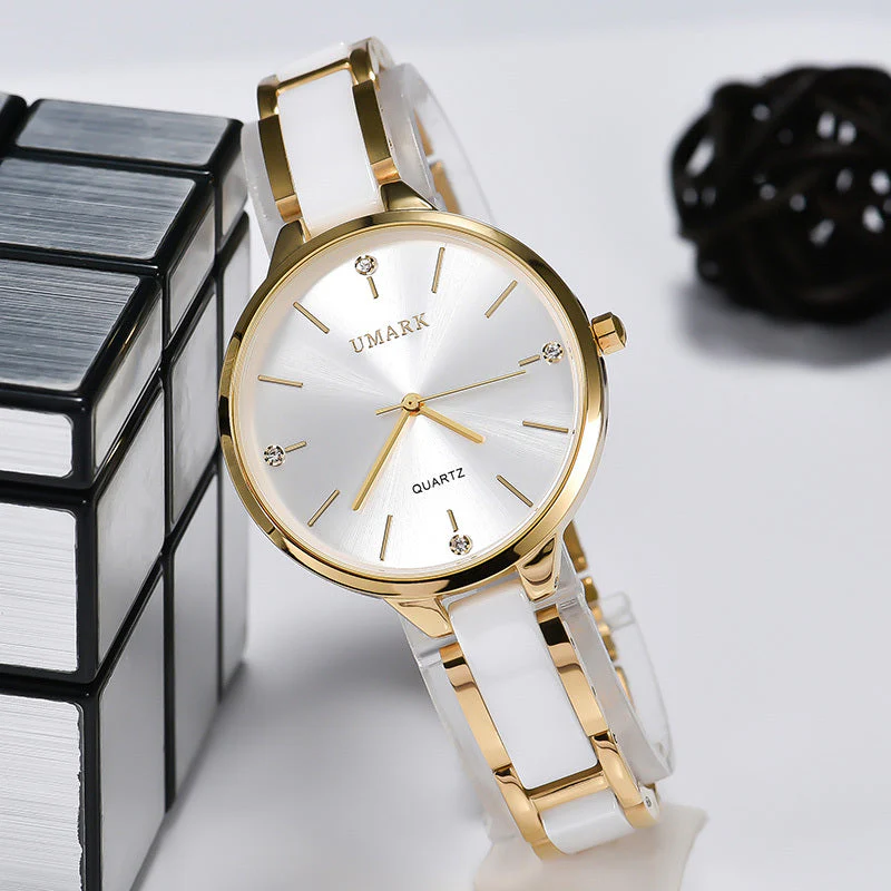Ladies Ceramic Diamonds Waterproof Quartz Watch - Image 6