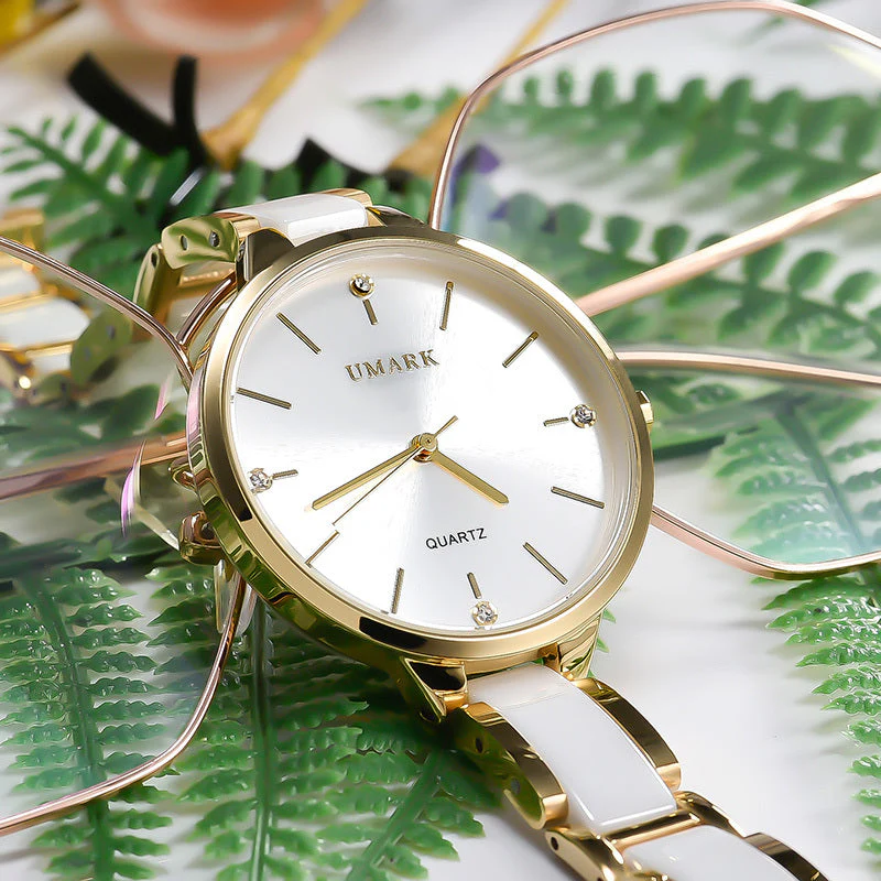 Ladies Ceramic Diamonds Waterproof Quartz Watch - Image 8
