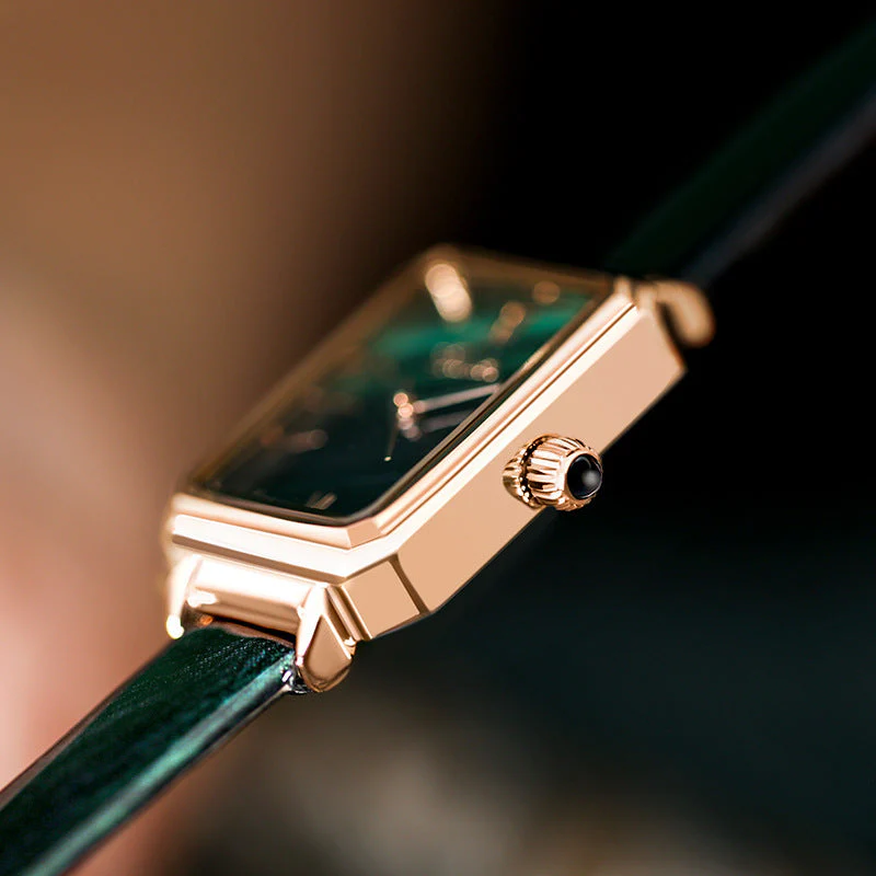 Ladies Malachite Green Textured Dial Small Green Watch - Image 4