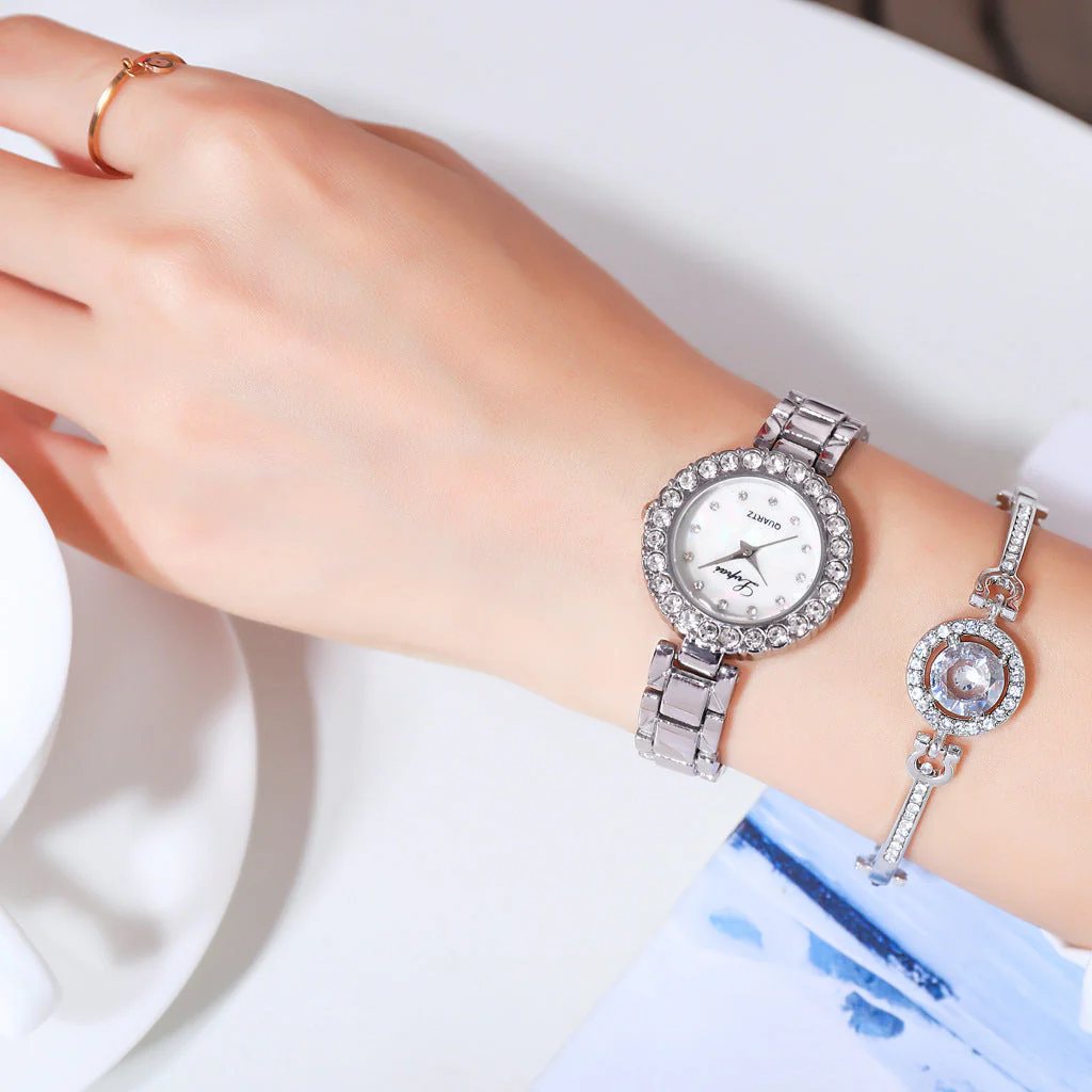 Ladies Steel Band Watch Band Bracelet Set Quartz