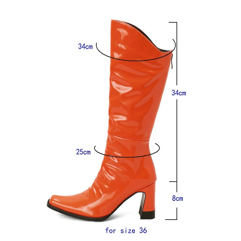 Ladies Patent PU Leather Boots - Image 11
