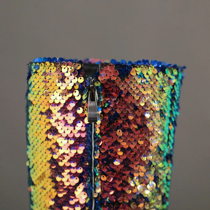Ladies Sequin Knee-High Boots - Image 16