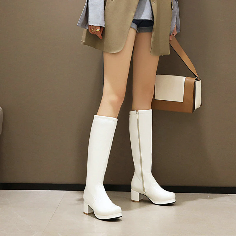 Leather Waterproof Knee High Boots 5-10.5 - Image 11