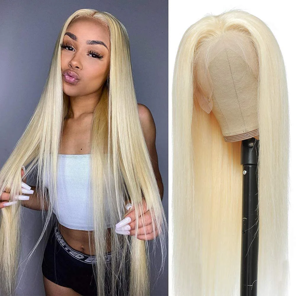 Light Golden Long Straight Hair Chemical Fiber Lace Headgear - Image 9