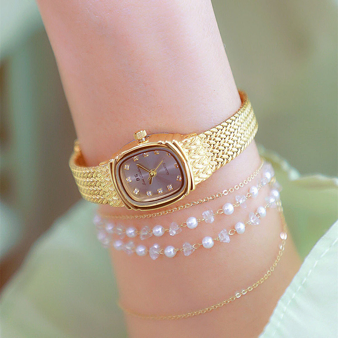 Light Luxury INS Wheat Table Simple Temperament Small Golden Watch - Image 3