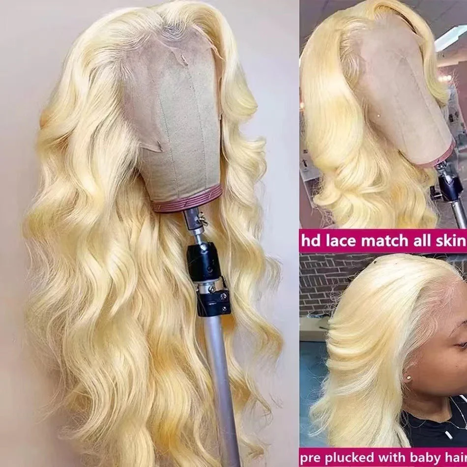 Long Curly Hair Light Blonde Big Waves African Lace Wig - Image 5