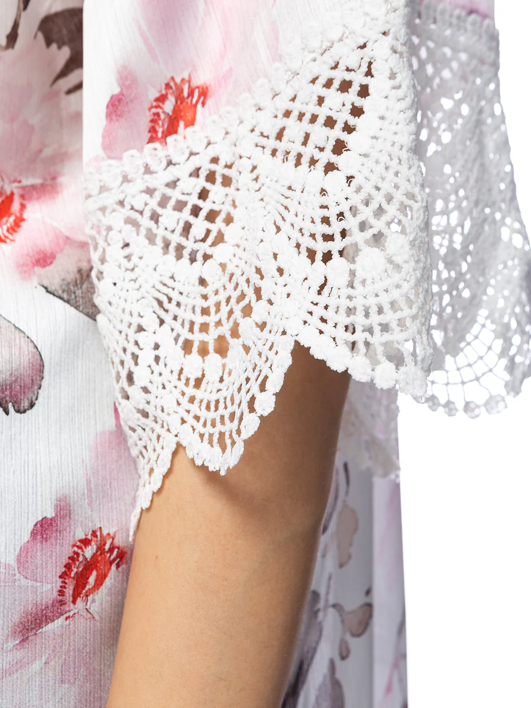 Long Floral Lace Embroidered Kimono - Image 5