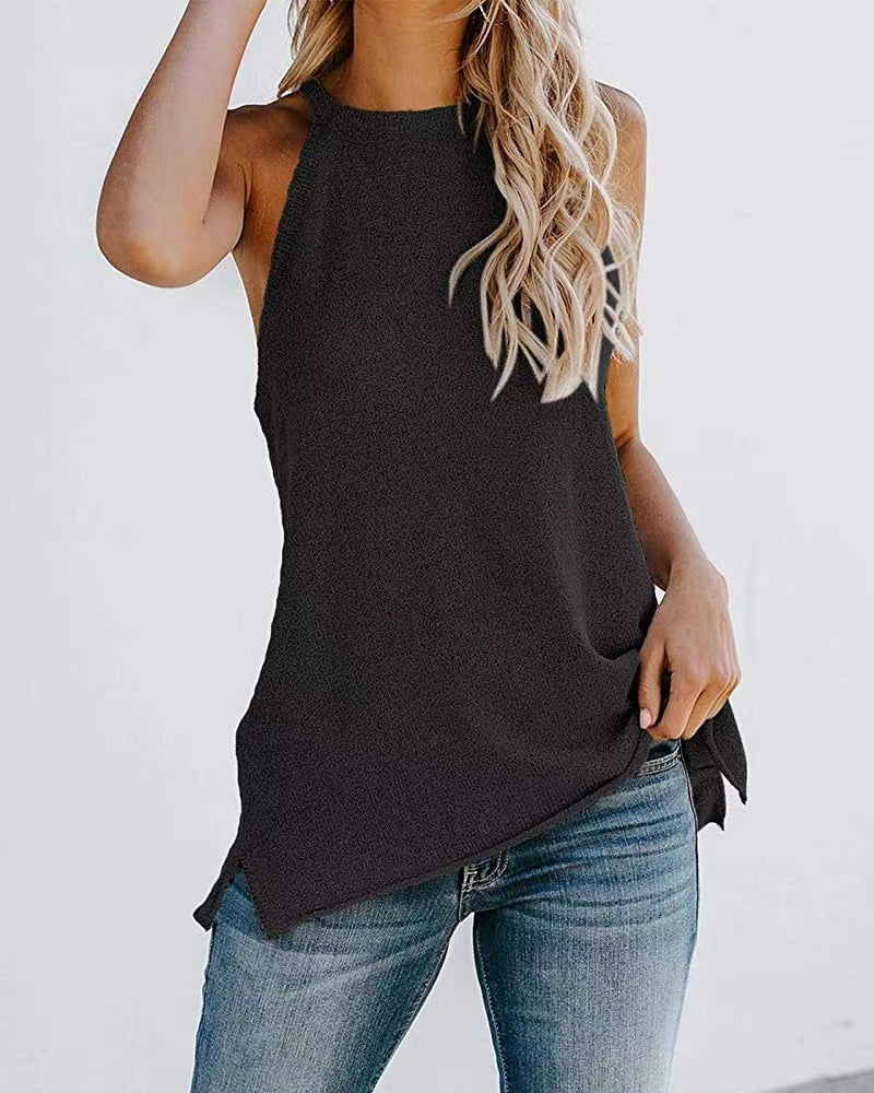 Long Knit Slit Tank - Image 4