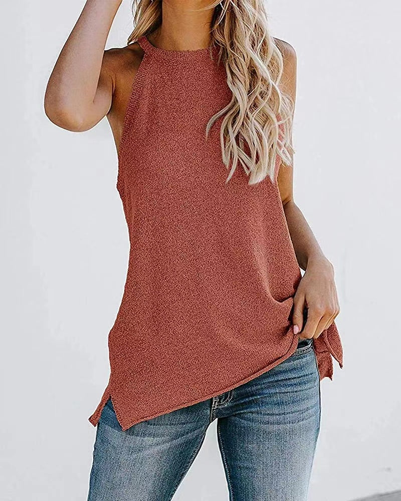 Long Knit Slit Tank - Image 9