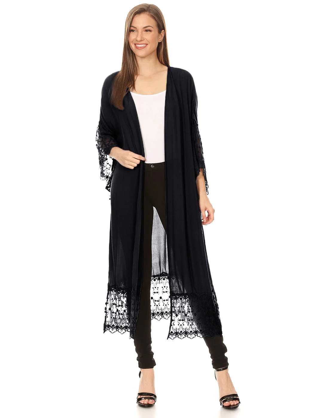Long Lace Kimono Cardigan - Image 17