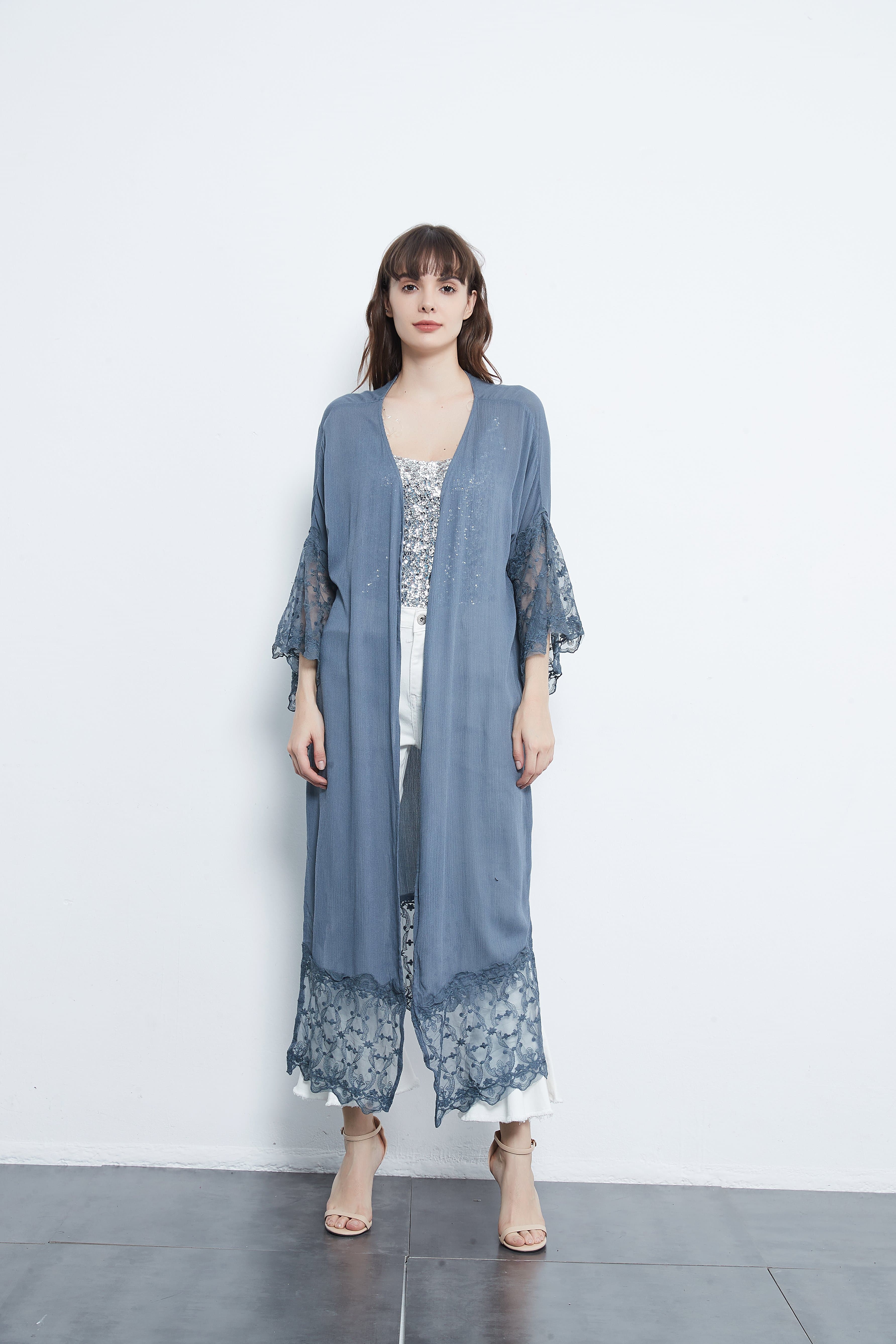 Long Lace Kimono Cardigan - Image 5