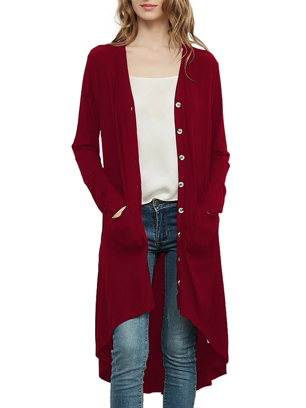 Long Sleeve Button Down Knit Ribbed Cardigan - Image 10