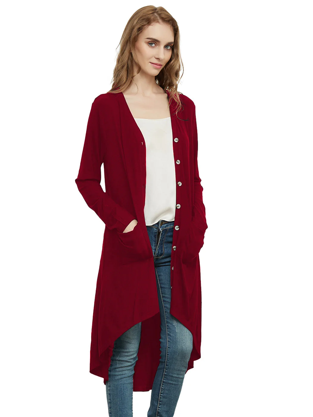 Long Sleeve Button Down Knit Ribbed Cardigan - Image 12