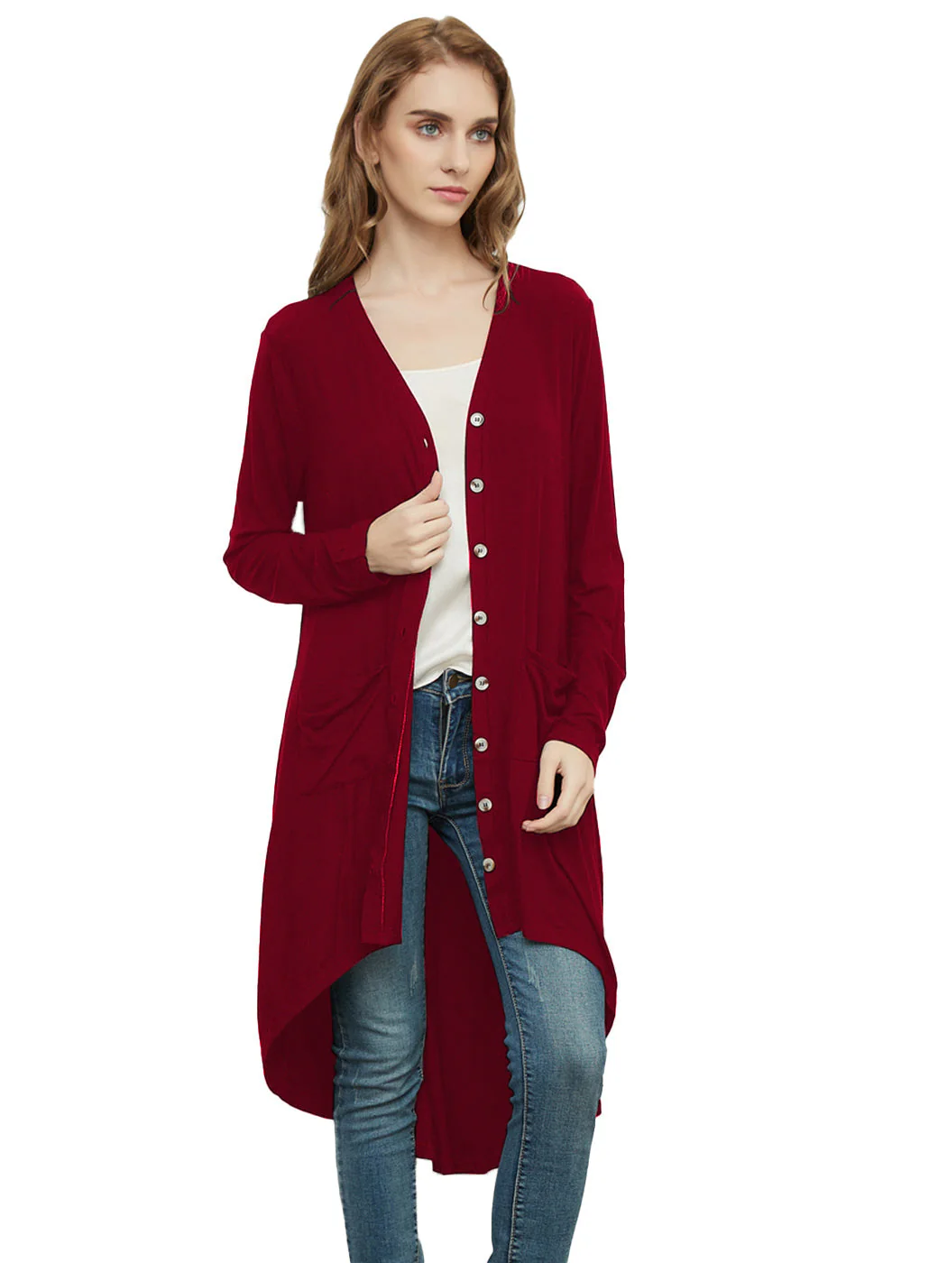 Long Sleeve Button Down Knit Ribbed Cardigan - Image 13