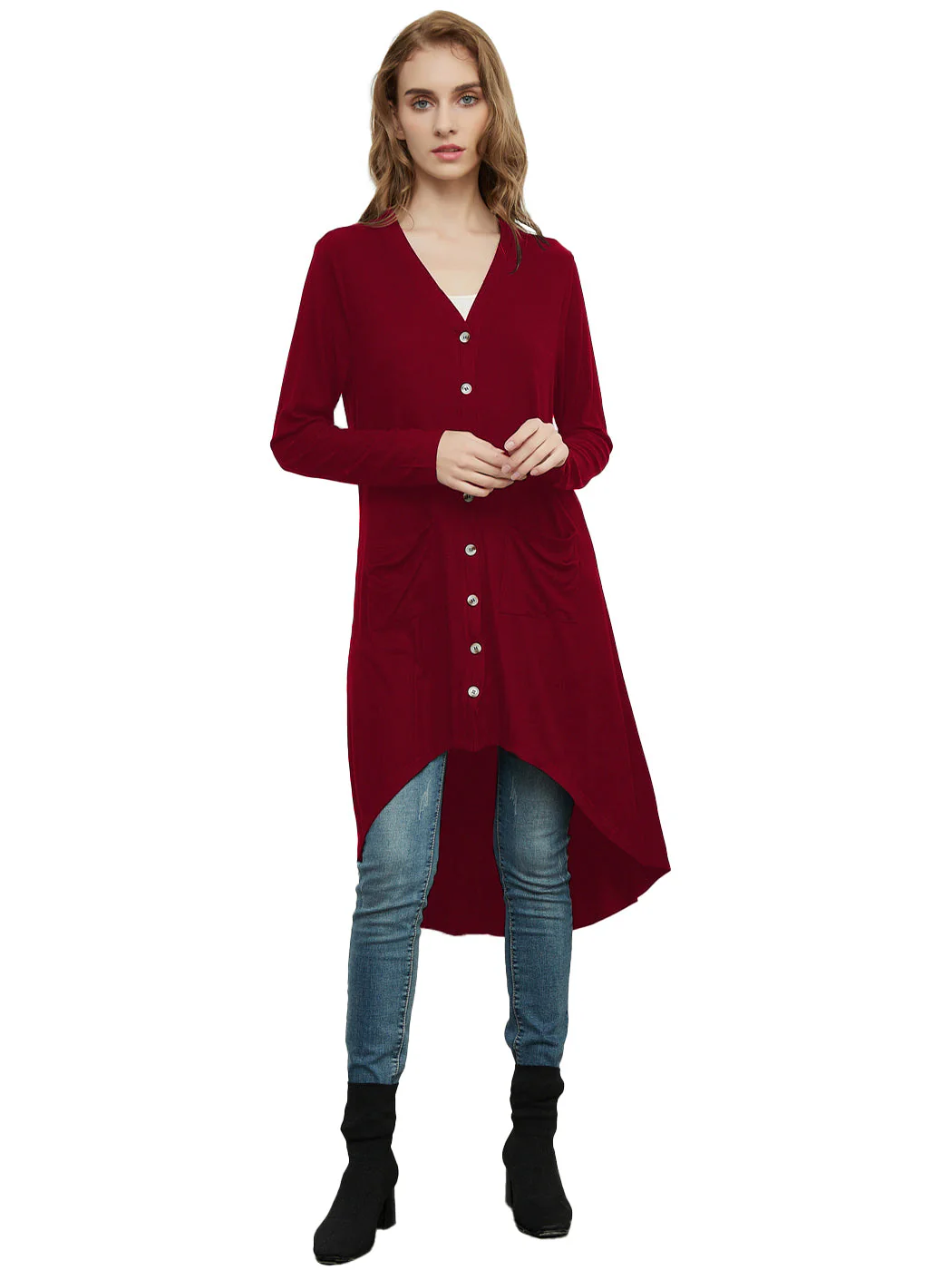 Long Sleeve Button Down Knit Ribbed Cardigan - Image 14