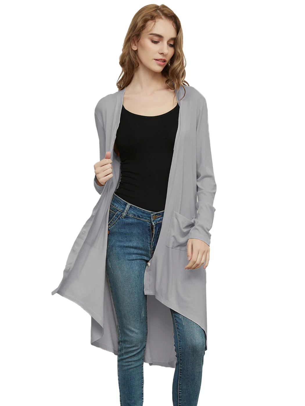 Long Sleeve Button Down Knit Ribbed Cardigan - Image 19