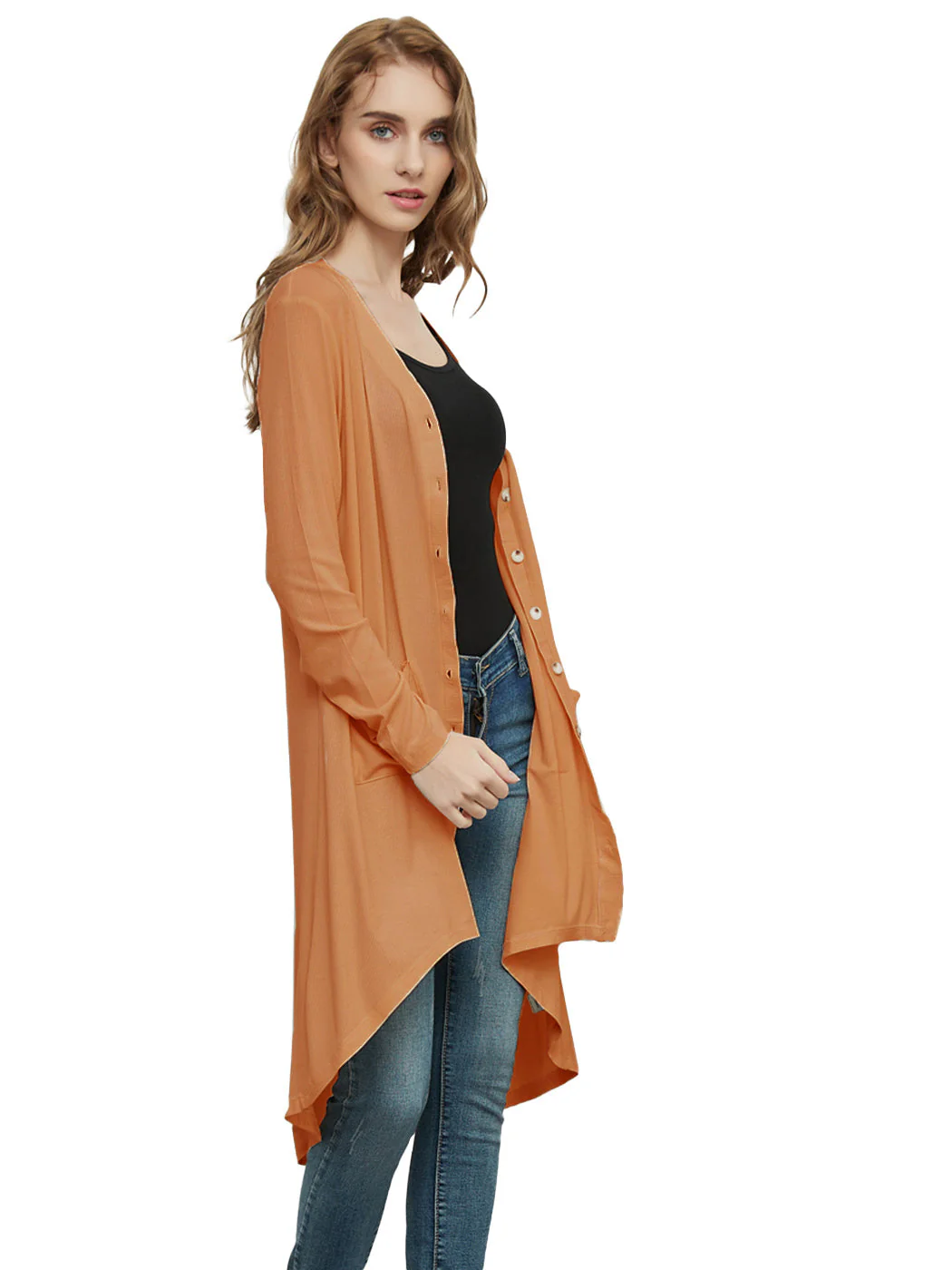 Long Sleeve Button Down Knit Ribbed Cardigan - Image 33