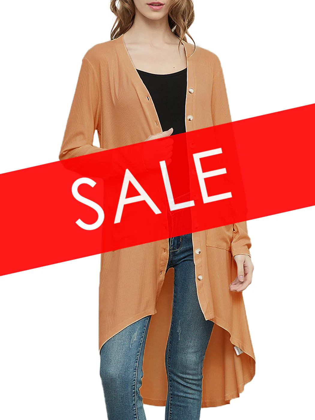 Long Sleeve Button Down Knit Ribbed Cardigan - Image 38